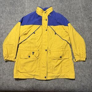 Vtg 80s 90s Braetan Colorblock Jacket Coat M Yellow Blue Kazakhstan